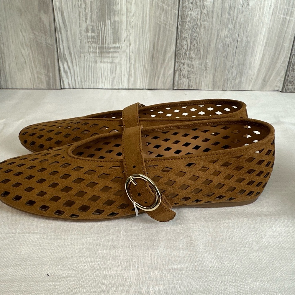 Elegant Tan Cutout Women's Flats -8